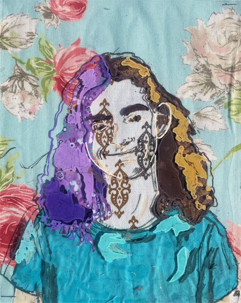 Petra Dirac, 6th Grade, "Fabric Self", Mixed Media