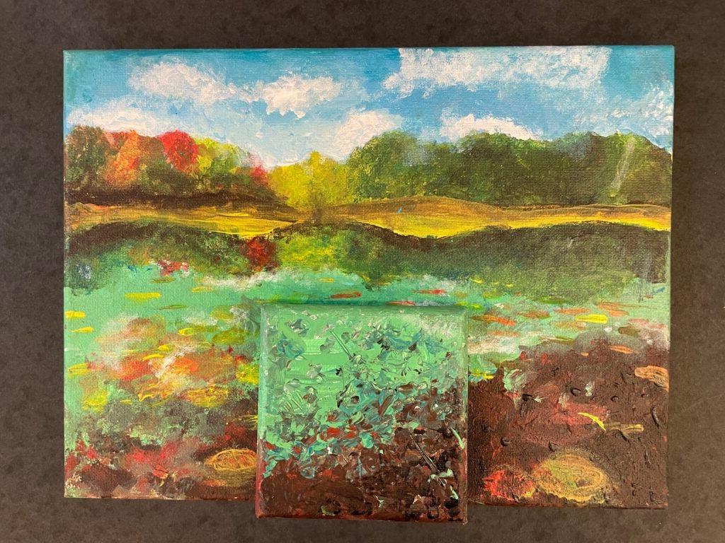 Willow Milstein, 8th Grade, "Autumn Lake", Painting